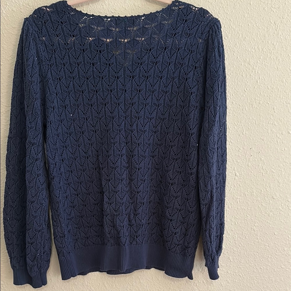 Soft and Pretty Lightweight Cotton Navy Sweater